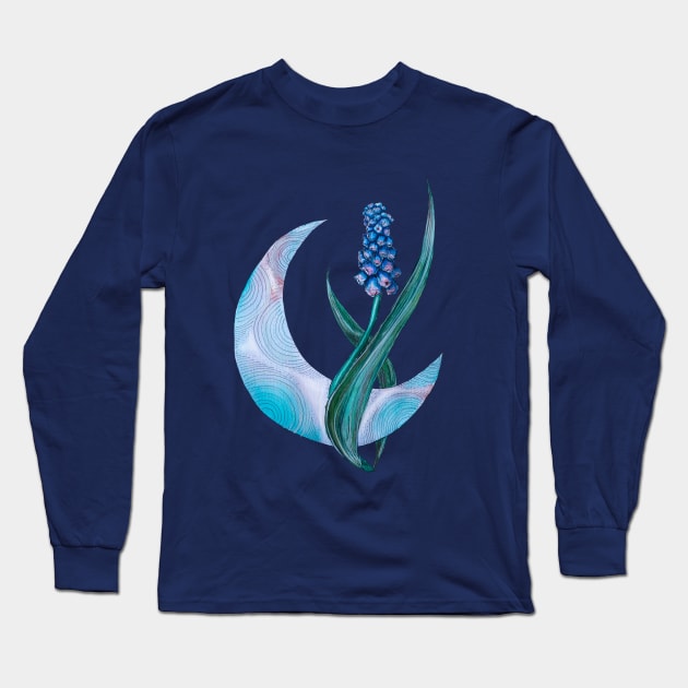 Muscari and the moon Long Sleeve T-Shirt by feafox92